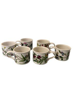 Portmeirion Botanic Garden Coffee Tea Cup Short 2.5" Lot of 6